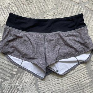 Lululemon Speed Up 2.5" Low Rise Running Shorts Heather Lux Multi Black Sz 4